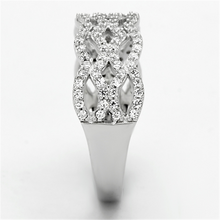 TS106 - 925 Sterling Silver Ring Rhodium Women AAA Grade CZ Clear