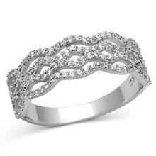TS106 - 925 Sterling Silver Ring Rhodium Women AAA Grade CZ Clear