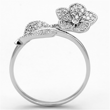 TS114 - 925 Sterling Silver Ring Rhodium Women AAA Grade CZ Clear