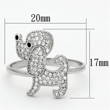TS115 - 925 Sterling Silver Ring Rhodium Women AAA Grade CZ Black Diamond