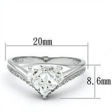 TS118 - 925 Sterling Silver Ring Rhodium Women AAA Grade CZ Clear