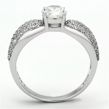 TS119 - 925 Sterling Silver Ring Rhodium Women AAA Grade CZ Clear