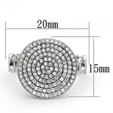 TS121 - 925 Sterling Silver Ring Rhodium Women AAA Grade CZ Clear