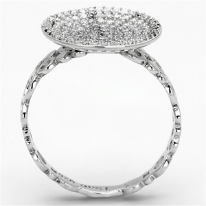 TS121 - 925 Sterling Silver Ring Rhodium Women AAA Grade CZ Clear