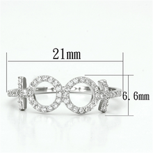 TS129 - 925 Sterling Silver Ring Rhodium Women AAA Grade CZ Clear