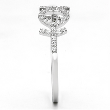 TS129 - 925 Sterling Silver Ring Rhodium Women AAA Grade CZ Clear