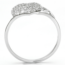 TS130 - 925 Sterling Silver Ring Rhodium Women AAA Grade CZ Clear