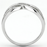TS132 - 925 Sterling Silver Ring Rhodium Women AAA Grade CZ Clear