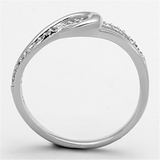TS142 - 925 Sterling Silver Ring Rhodium Women AAA Grade CZ Clear