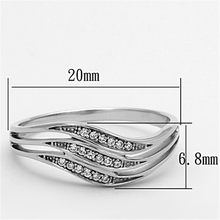 TS143 - 925 Sterling Silver Ring Rhodium Women AAA Grade CZ Clear