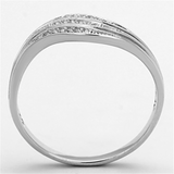 TS143 - 925 Sterling Silver Ring Rhodium Women AAA Grade CZ Clear