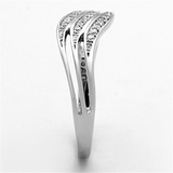 TS143 - 925 Sterling Silver Ring Rhodium Women AAA Grade CZ Clear