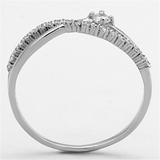 TS144 - 925 Sterling Silver Ring Rhodium Women AAA Grade CZ Clear