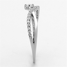 TS144 - 925 Sterling Silver Ring Rhodium Women AAA Grade CZ Clear