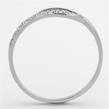 TS145 - 925 Sterling Silver Ring Rhodium Women AAA Grade CZ Clear