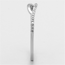 TS145 - 925 Sterling Silver Ring Rhodium Women AAA Grade CZ Clear