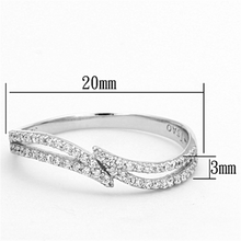 TS146 - 925 Sterling Silver Ring Rhodium Women AAA Grade CZ Clear