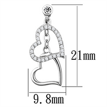 TS160 - 925 Sterling Silver Earrings Rhodium Women AAA Grade CZ Clear