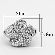 TS171 - 925 Sterling Silver Ring Rhodium Women AAA Grade CZ Clear