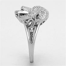 TS171 - 925 Sterling Silver Ring Rhodium Women AAA Grade CZ Clear