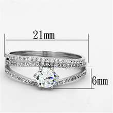 TS172 - 925 Sterling Silver Ring Rhodium Women AAA Grade CZ Clear