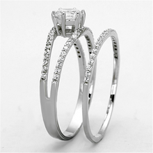 TS172 - 925 Sterling Silver Ring Rhodium Women AAA Grade CZ Clear