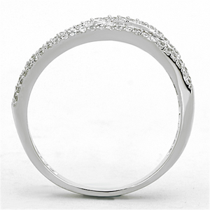 TS173 - 925 Sterling Silver Ring Rhodium Women AAA Grade CZ Clear