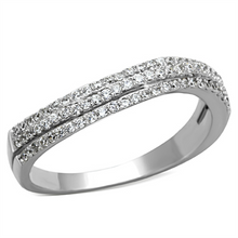 TS173 - 925 Sterling Silver Ring Rhodium Women AAA Grade CZ Clear