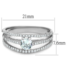 TS185 - 925 Sterling Silver Ring Rhodium Women AAA Grade CZ Clear