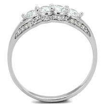 TS198 - 925 Sterling Silver Ring Rhodium Women AAA Grade CZ Clear