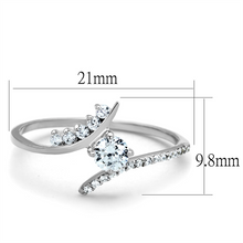 TS199 - 925 Sterling Silver Ring Rhodium Women AAA Grade CZ Clear