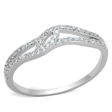 TS202 - 925 Sterling Silver Ring Rhodium Women AAA Grade CZ Clear