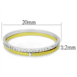 TS207 - 925 Sterling Silver Ring Gold+Rhodium Women AAA Grade CZ Clear
