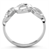 TS212 - 925 Sterling Silver Ring Rhodium Women AAA Grade CZ Clear