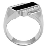 TS218 - 925 Sterling Silver Ring Rhodium Men AAA Grade CZ Clear