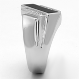 TS218 - 925 Sterling Silver Ring Rhodium Men AAA Grade CZ Clear