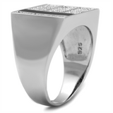 TS222 - 925 Sterling Silver Ring Rhodium Men AAA Grade CZ Clear