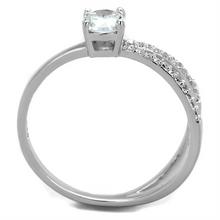 TS261 - 925 Sterling Silver Ring Rhodium Women AAA Grade CZ Clear