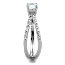 TS261 - 925 Sterling Silver Ring Rhodium Women AAA Grade CZ Clear