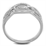 TS266 - 925 Sterling Silver Ring Rhodium Women AAA Grade CZ Clear