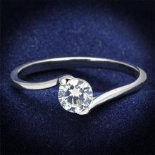 TS272 - 925 Sterling Silver Ring Rhodium Women AAA Grade CZ Clear