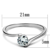TS272 - 925 Sterling Silver Ring Rhodium Women AAA Grade CZ Clear