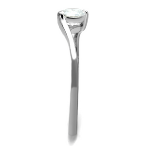 TS272 - 925 Sterling Silver Ring Rhodium Women AAA Grade CZ Clear