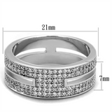 TS273 - 925 Sterling Silver Ring Rhodium Women AAA Grade CZ Clear