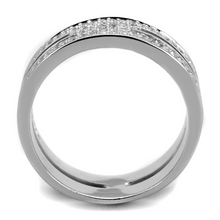 TS273 - 925 Sterling Silver Ring Rhodium Women AAA Grade CZ Clear