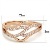TS276 - 925 Sterling Silver Ring Rose Gold Women AAA Grade CZ Clear