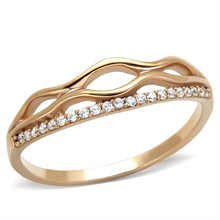 TS278 - Rose Gold 925 Sterling Silver Ring with AAA Grade CZ  in Clear