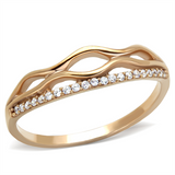 TS278 - 925 Sterling Silver Ring Rose Gold Women AAA Grade CZ Clear