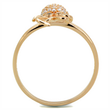 TS282 - Rose Gold 925 Sterling Silver Ring with AAA Grade CZ  in Black Diamond