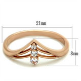 TS283 - 925 Sterling Silver Ring Rose Gold Women AAA Grade CZ Clear